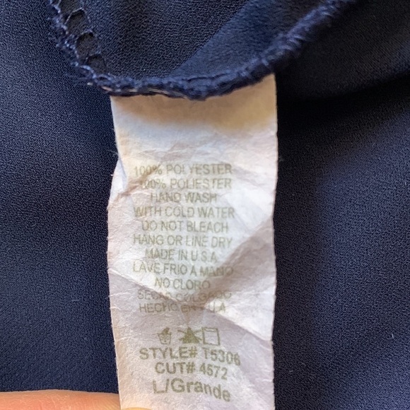 SIMLU navy Strapless Loose Off Shoulder Long Sleeve Chiffon Shirt Blouse Top - Picture 7 of 7